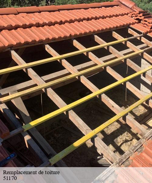 Remplacement de toiture  tramery-51170 les toitures bottier